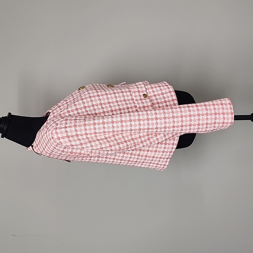 ZARA Houndstooth Tweed Crop Blazer - Picture 7 of 17